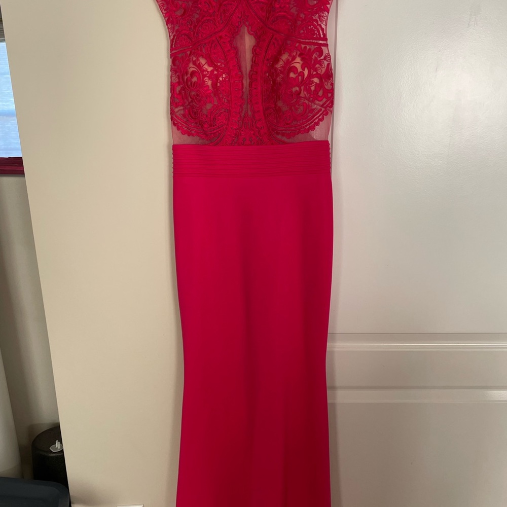 Mon Cheri High Neck Jersey Gown -size 8